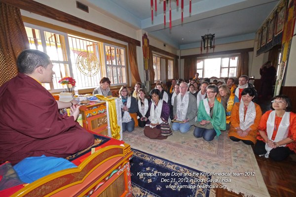 Gyalwa Karmapa thanks the medical team (17 nations) for their meritorious work