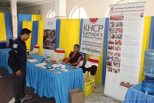 KHCP info desk in the hall of the Maha Bodhi Society