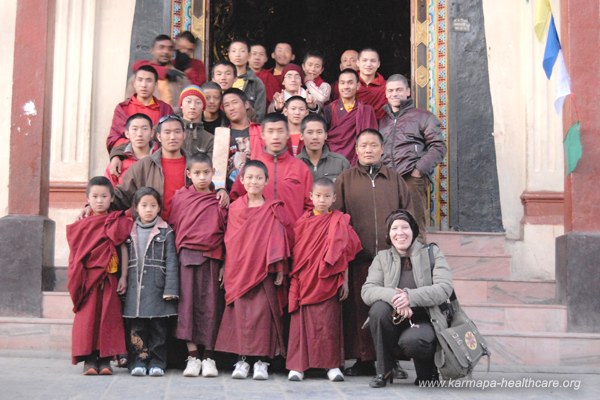 Lama Tamding with the young monks and the KHCP in 2006