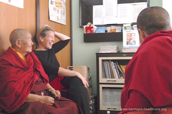 KHCP Ani Minur Leader of the nunnery comes to this dental check-up all the way from Rumtek