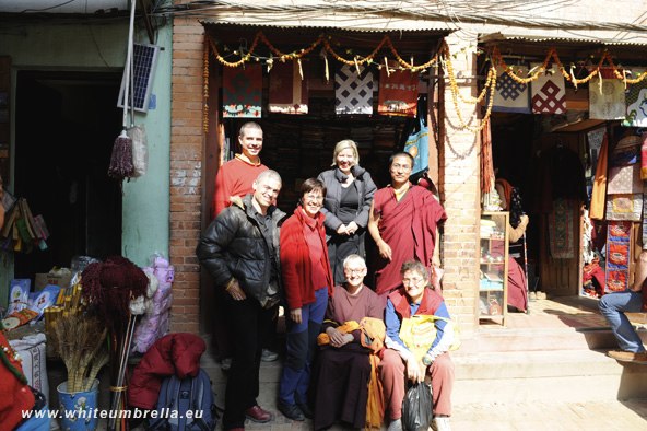 KHCP At the tailor at Boudha we met friends from France