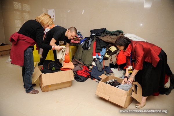 Unpacking and sorting in the medical room