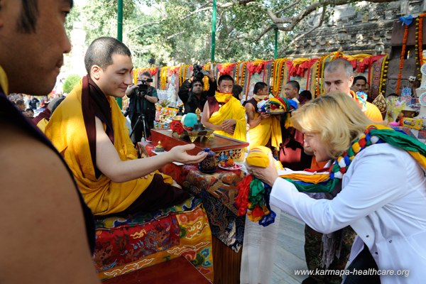 Monlam The KHCP team offers a mandala to Karmapa