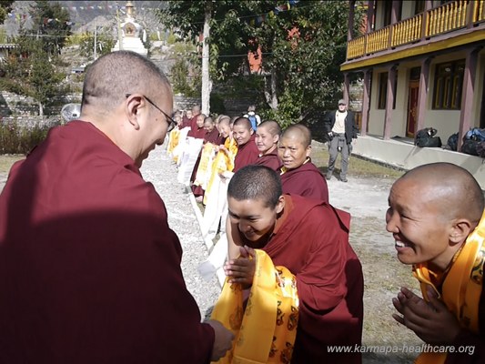 ceremonial welcome by his nuns