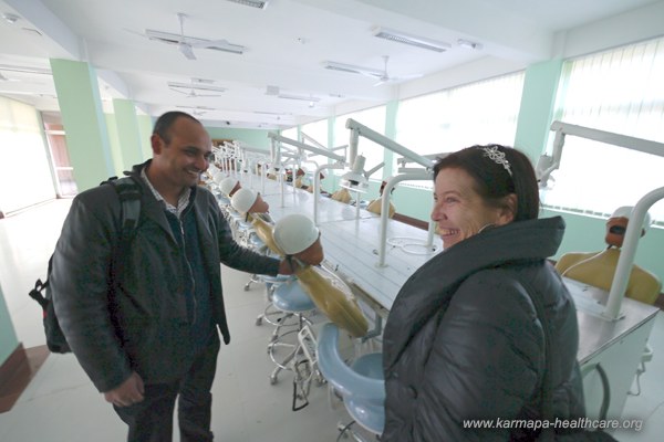 The excellent class room with dummies for dental education