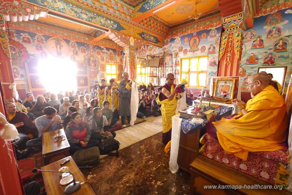 The medical team taking empowerment with Sherab Gyaltsen Rinpoche