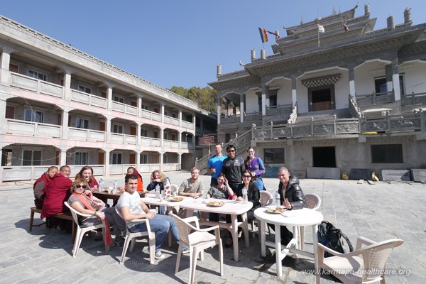 KHCP Welcome tea ceremony in the court of the monastery