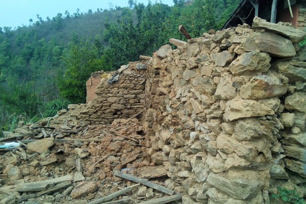 Most houses are destroyed