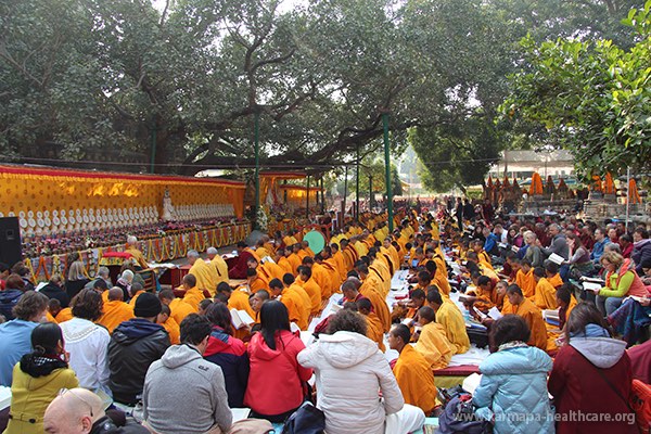 Karmapa Thaye Dorje leading the ceremonies at the Kagyu Monlam