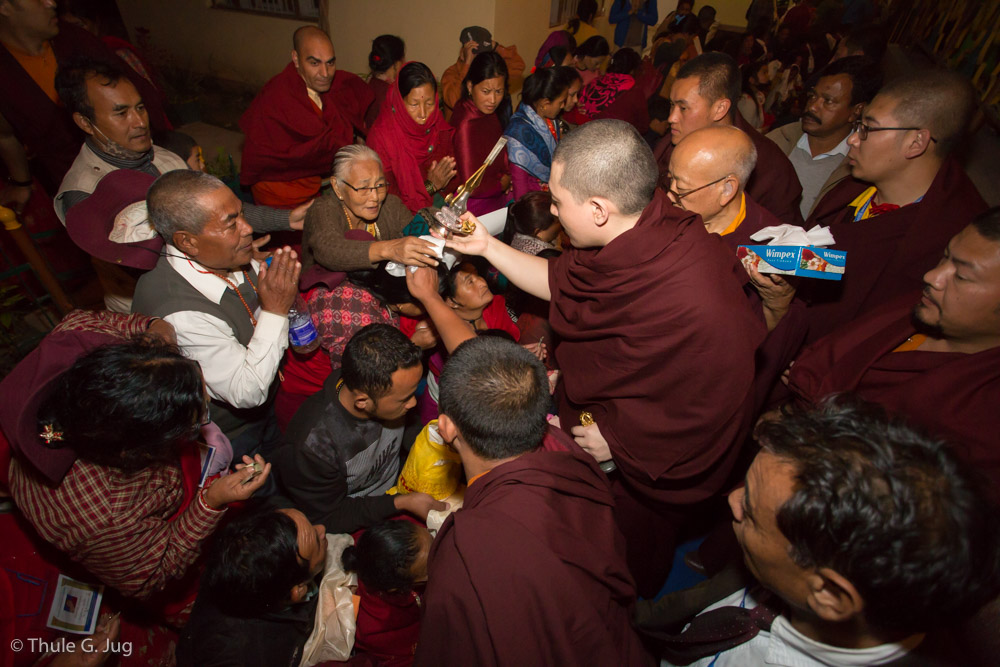 Karmapa blessing the practitioners