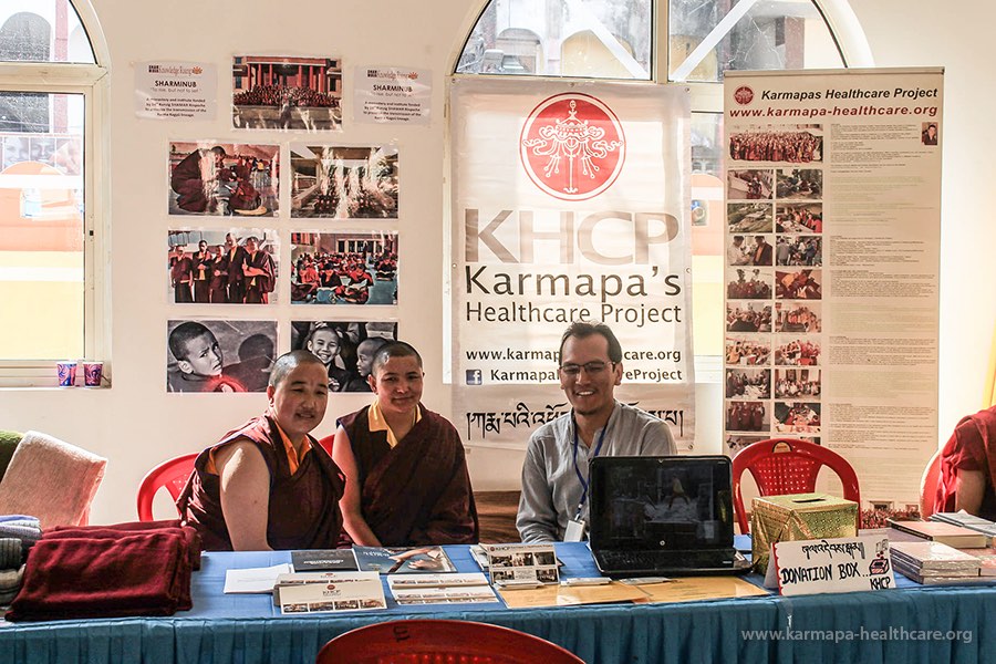 KHCP info desk in the hall of the Maha Bodhi Society