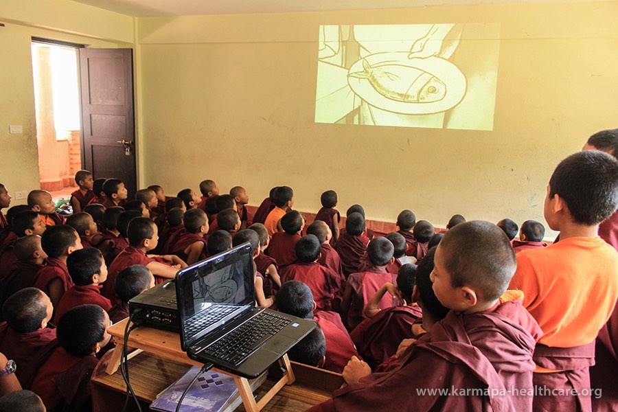 Hygiene lecture for the young monks of Sharminub