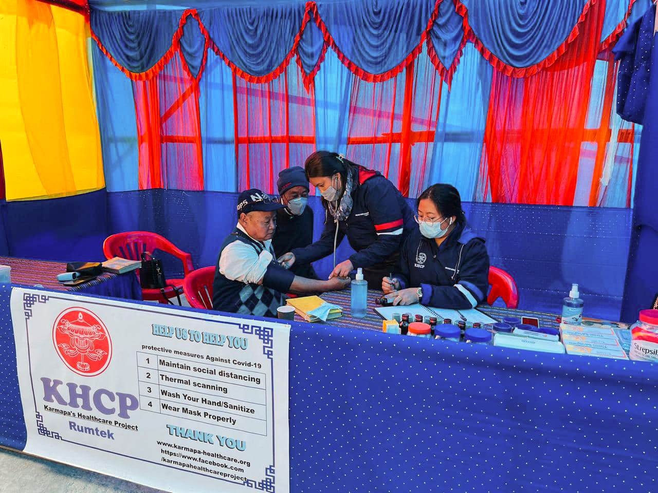 First KHCP checkups during Monlam prayers