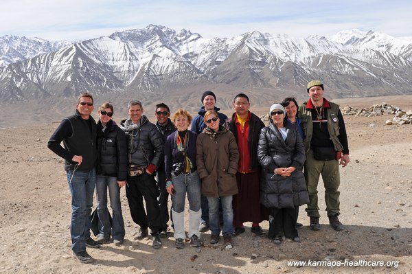 Lama Ishey Jungnes and the KHCP medical team in Leh Ladakh