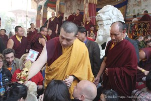 Karmapa blessing our team after empowerment